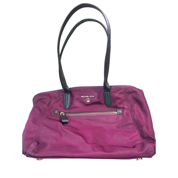 Michael Kors Handbags - Michael Kors Womens Burgundy Inner Pockets Double Handle Classic Tote Bag